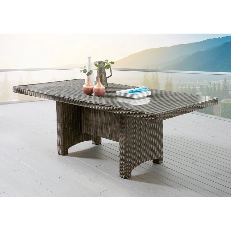 Destiny Garten-Essgruppe MALAGA LUNA, (13-tlg, 4x Sessel, 1x Tisch, inkl. Auflagen), Aluminium, Polyrattan – Bild 2