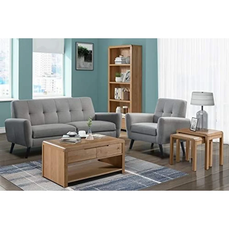 Julian Bowen Curve Couchtisch, Eiche – Bild 4