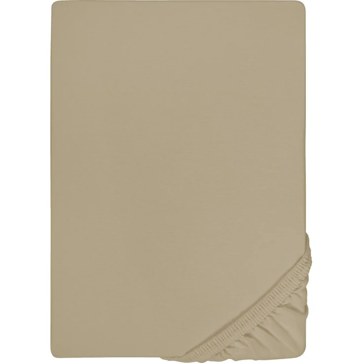 biberna Jersey-Elastic-Spannbetttuch 0077866, taupe, 1x 140x200 cm - 160x220 cm – Bild 5