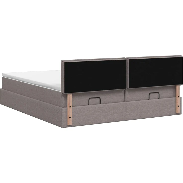 vidaXL Ottoman Bett mit Matratze mit Kopfteil 2 Stk. Taupe Stoff 3456674 – Bild 9