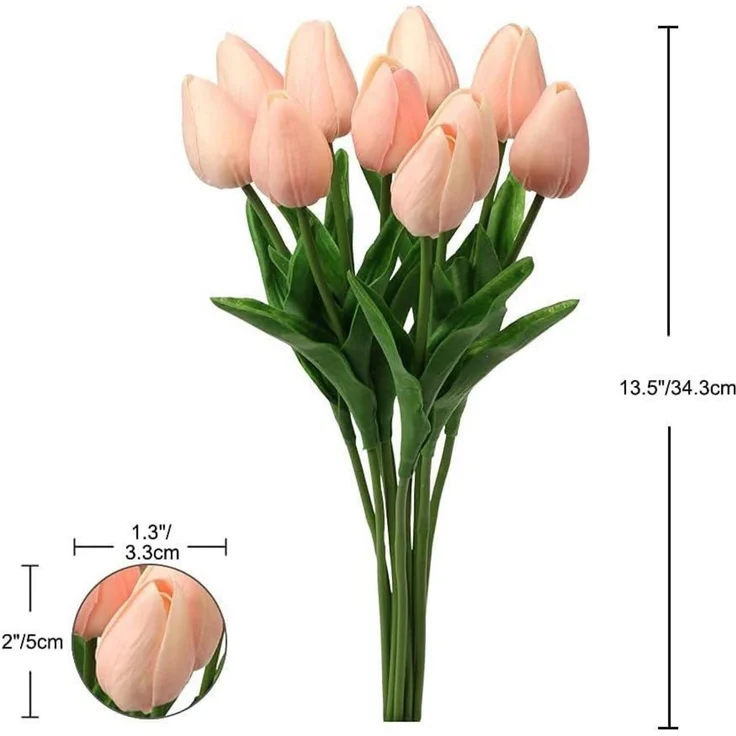 20 Stück Künstliche Tulpen Blumenstrauß Latex Real-Touch Dekoration – Bild 5