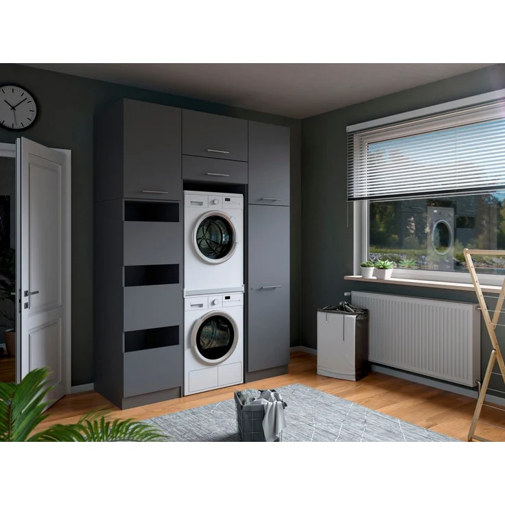 Laundreezy Mehrzweckschrank-Set Laundreezy, 6-tlg. Mehrzweckschrank-Set B/H/T 168/238/68 cm, (6-St), Breite 168 cm, Soft-Close-Funktion, höhenverstellbare Füße – Bild 1