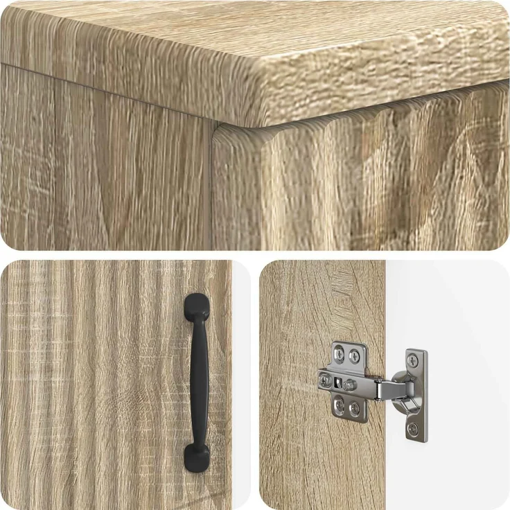 vidaXL 2-teiliges Badezimmer Schrank Set HOORN Sonoma-Eiche 3417632 – Bild 6