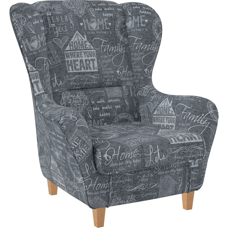 Supellex Sofia Ohrensessel mit Hocker | Design Helsinki Grau – Bild 6