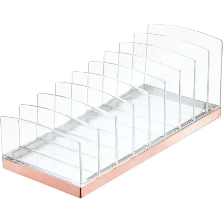 Schminkaufbewahrung Kosmetik Organizer mDesign Make-up Box transparent/rose gold – Bild 1