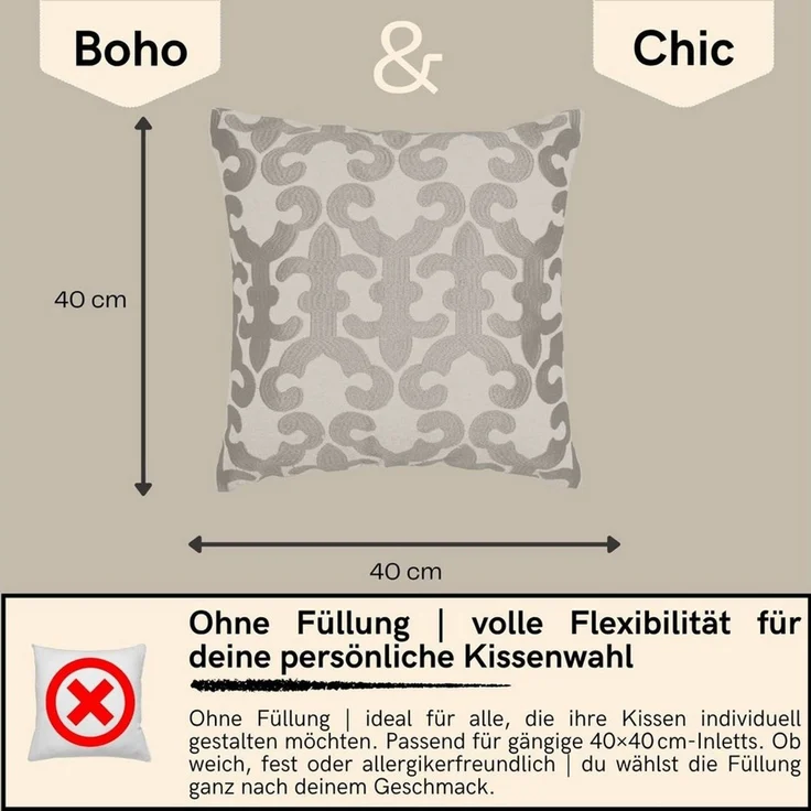Marrakesch Orient & Mediterran Interior Zierkissen 2er Set Kissenbezug Handgefertigt Kayon Rot 40x40cm, Boho Deko, (2 St) – Bild 2