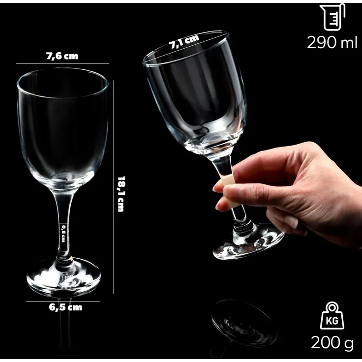 KADAX Weingläser 290 ml Gläserset 6-teiliges Gläserset – Bild 3