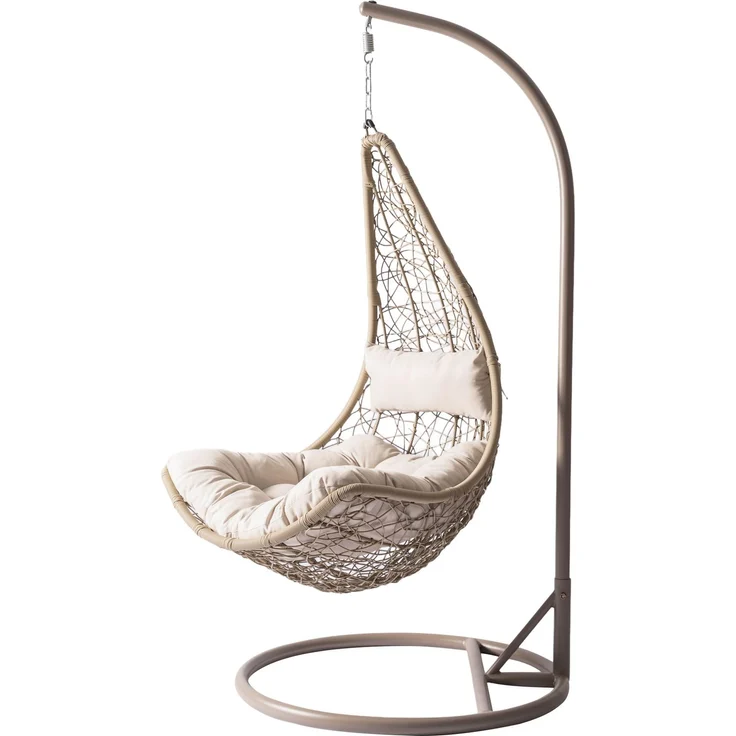 Hängesessel Boho (Farbe: Beige / Kissen: Beige) – Bild 2