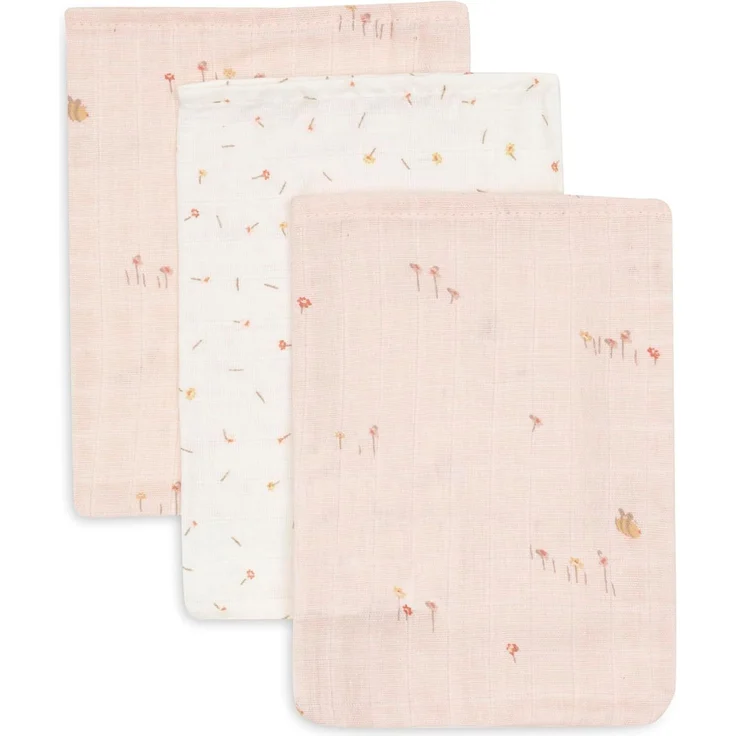 Jollein Hydrophile Waschlappen - 3er-Pack - Pretty