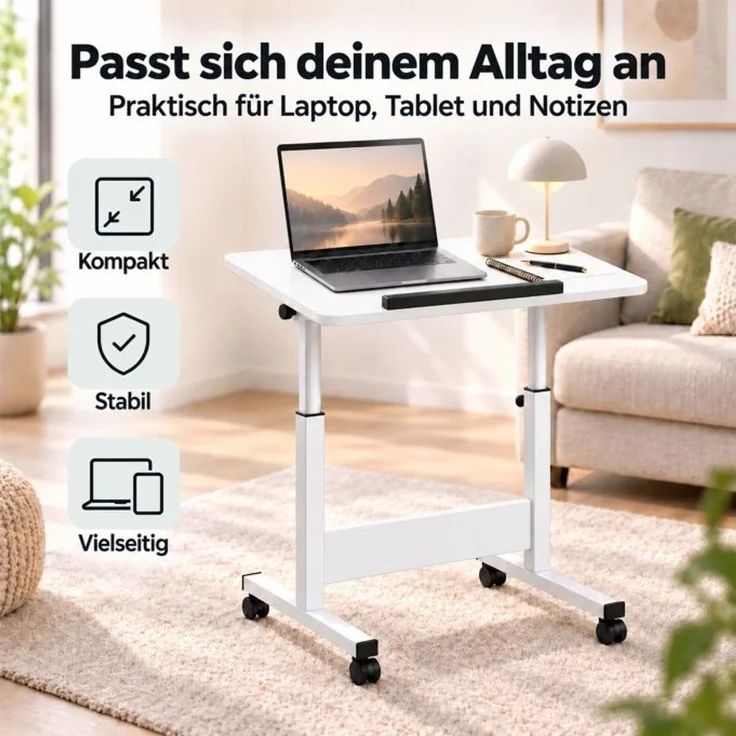 Relaxdays Laptoptisch höhenverstellbar mit Rollen – Bild 3