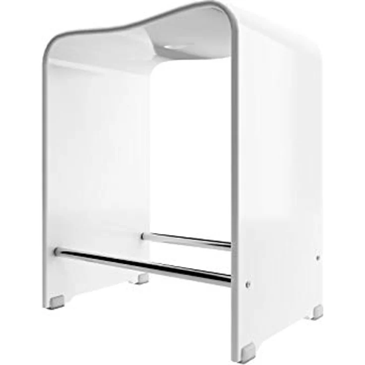 Schulte Duschhocker aus Acryl, rutschfest, ergonomisch, bis 130 kg belastbar, 47 cm hoch, alpinweiß – Bild 1