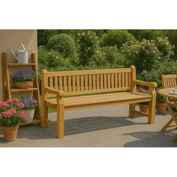 TPFGarden Gartenbank Jacky, Teakholz Sitzbank Garten Bank massiv Sprossen-Design Breite 150cm – Bild 7