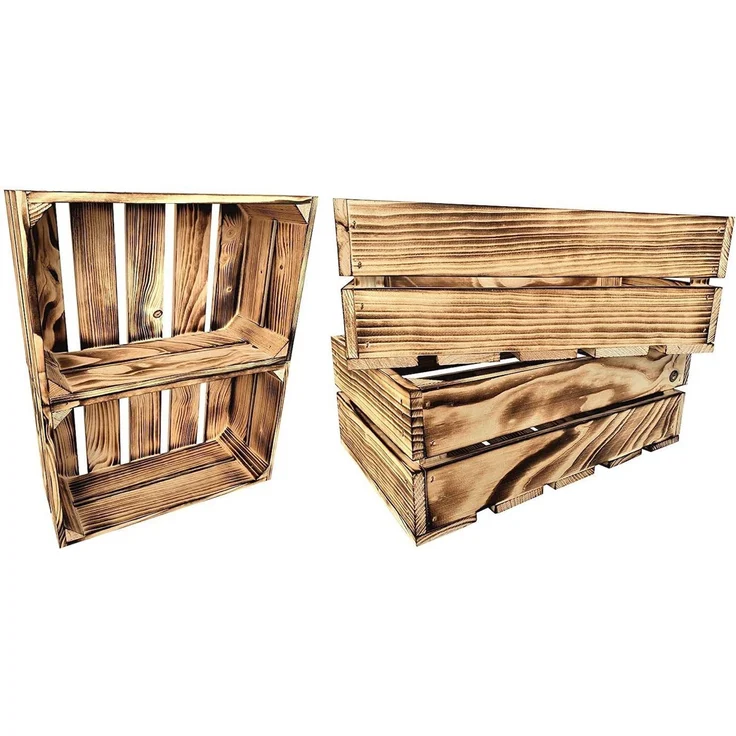 sunnypillow Holzkiste Holzkisten Obstkisten Apfelkisten in vielen Farben zur Auswahl, 4er Set 25 x 40 x 15 cm – Bild 5