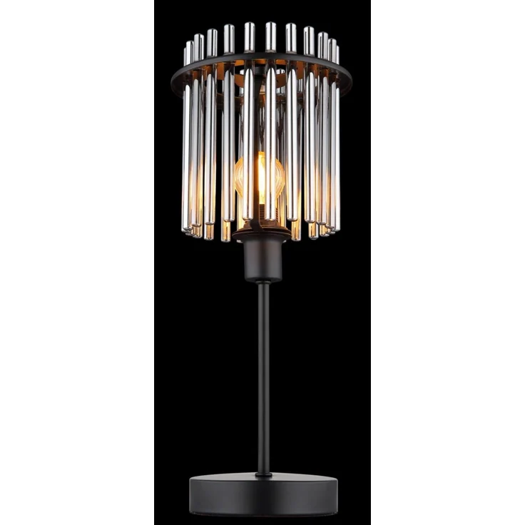 Tischleuchte, Metall, Glasstäbe, rauchfarben, E14, H 37,5 cm – Bild 5