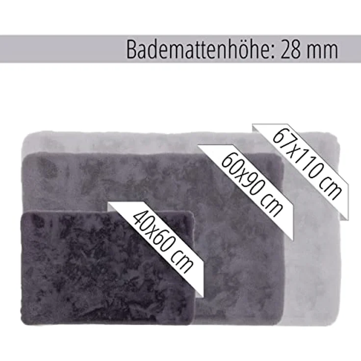 Schöner Wohnen Kollektion Badteppich 'Bali', anthrazit, 60 x 90 cm, rutschhemmend, waschbar bei 30°C, für Fußbodenheizung geeignet – Bild 6