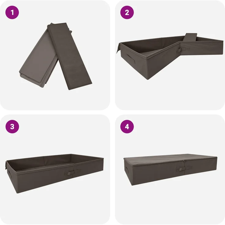 vidaXL Aufbewahrungsbox 24 stk. Vliesstoff 90 x 48 x 15 cm 64,8 L Grau 42024641 – Bild 10