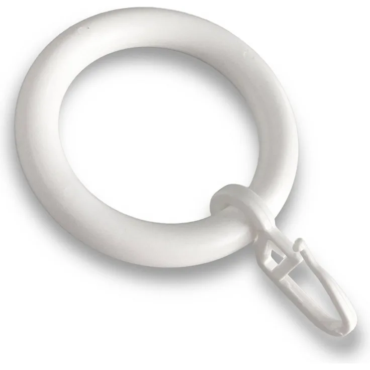 nodeko Gardinenring 10 Stück Vorhangringe für Gardinenstangen Ø 28 mm, für Vorhangstangen und Gardinenstangen Durchmesser 28 mm, (Packung, mit Faltenhaken), Ringe vollrund
