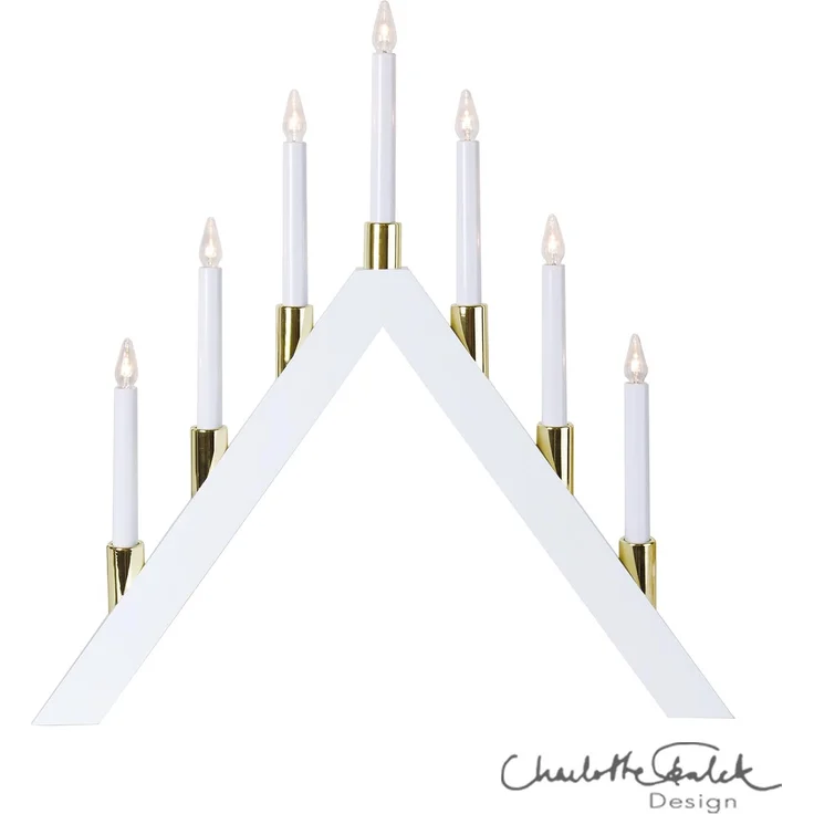 LED Lichterbogen ,Halla', 7-flammig, Holz, weiß – Bild 1