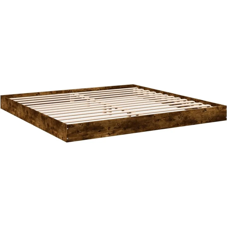 vidaXL Bettgestell ohne Matratze Räuchereiche 180x200 cm Holzwerkstoff 842004 – Bild 5