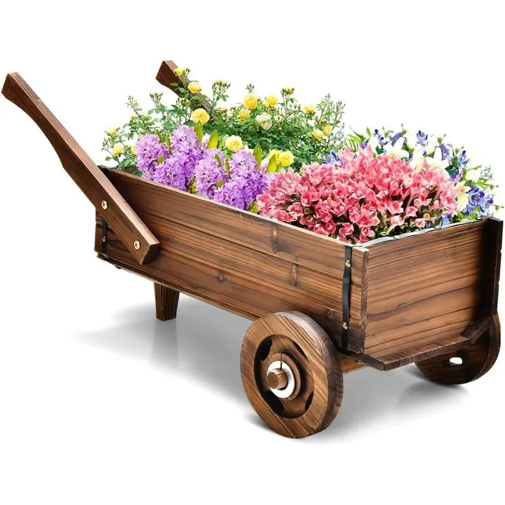 KOMFOTTEU Blumenständer Blumenwagen, mit Entwässerungslöcher, Blumenständer mit Griffe