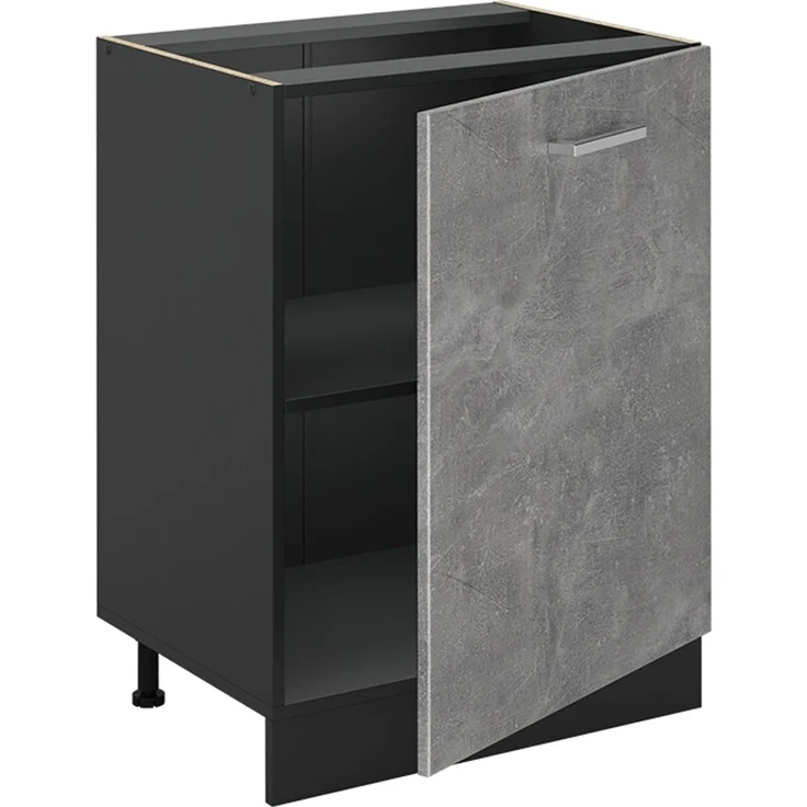 Küchenunterschrank R-Line Beton/Anthrazit 60 cm mit 1 Tür ohne Arbeitsplatte Vicco – Bild 3
