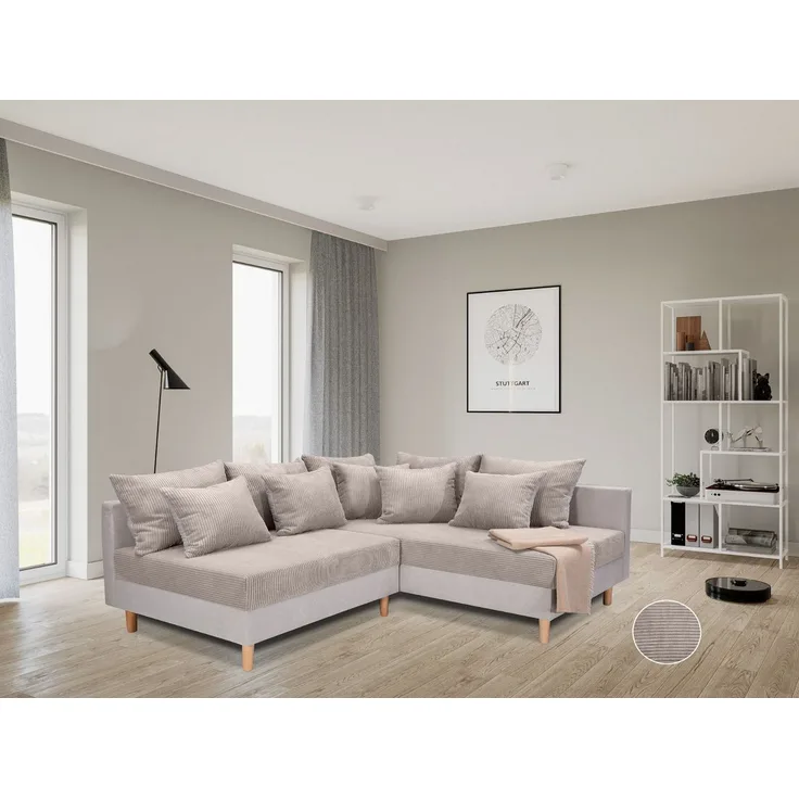 COLLECTION AB Ecksofa L-Form, Ecksofa,Ottomane rechte Seite montierbar,Komfortablen bonnelfederkern