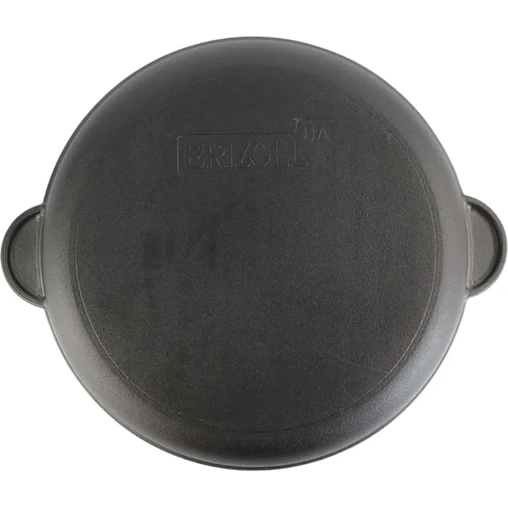 Ø28cm Grillpfanne aus Gusseisen Bräter Schmortopf zwei Griffe Servierpfanne Grill – Bild 2