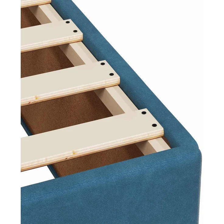 vidaXL Boxspringbett mit Matratze Dunkelblau 180 x 200 cm Samt 3450762 – Bild 10