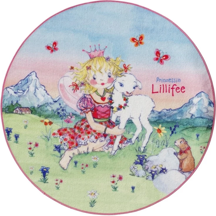 Kinderteppich- Die Prinzessin Lillifee, Für alle Prinzessinen- Zimmer 100 x 100 cm Rund – Bild 1