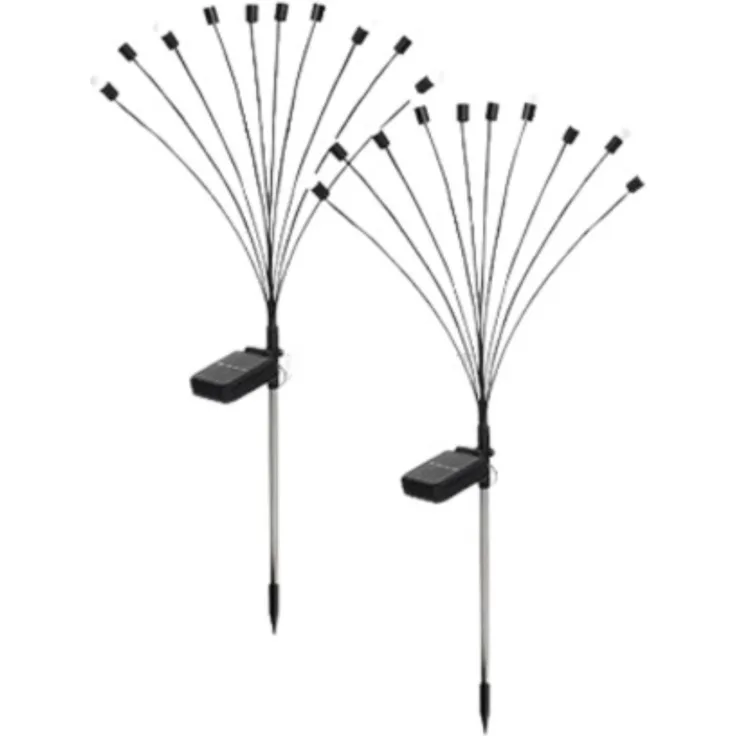 2er set Solar Gartenleuchten mit 10 Kugeln – LED Solarstecker für Garten & Terrasse