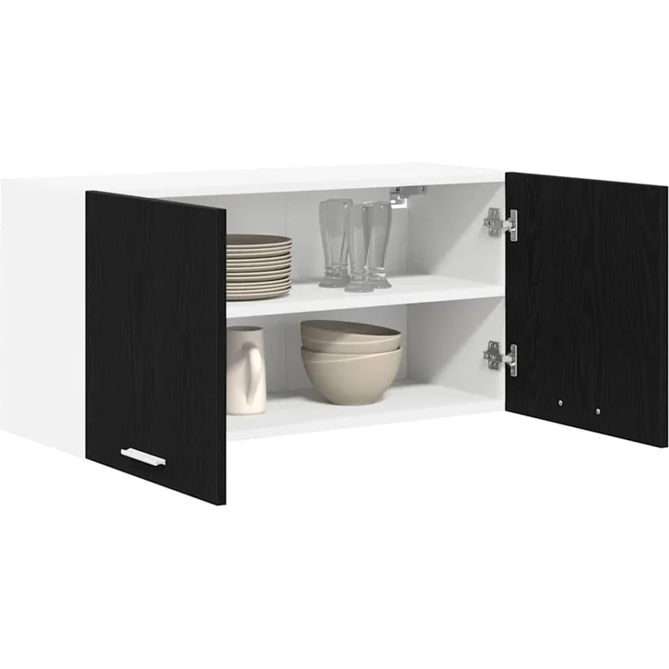 vidaXL Hängeschrank Schwarz Eichen-Optik 80 x 31 x 40 cm Holzwerkstoff 884179 – Bild 3