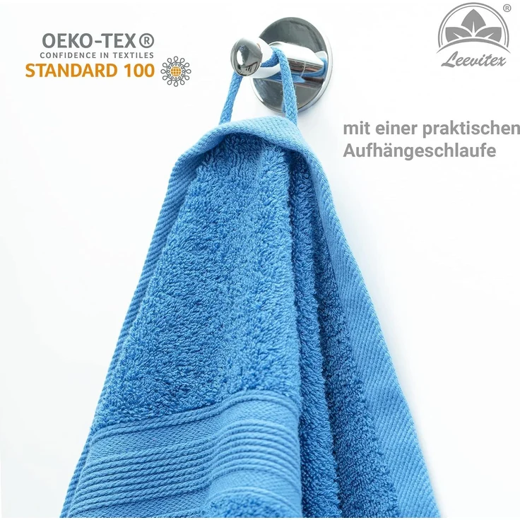 leevitex® Handtuch Frottee 4er Set, 50x100 cm, hochwertig verarbeitet & fusselfrei – Bild 4