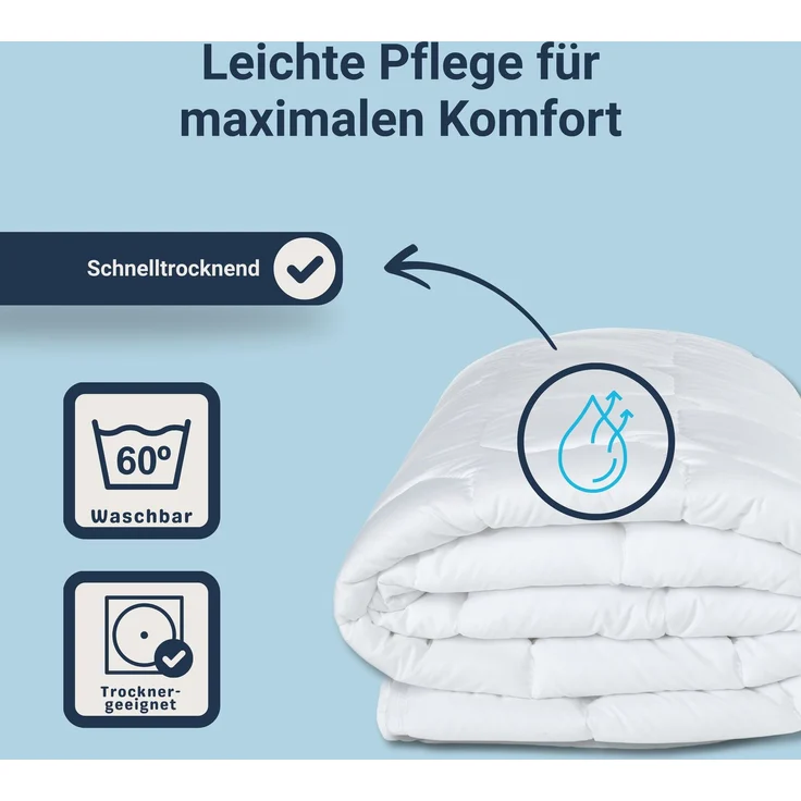 Traumhaft gut schlafen Softline - Steppbett, verschiedene Wärmestufen, Allergikergeeignet, Ausführung: Steppbett, Größe: 135 x 200 cm – Bild 3