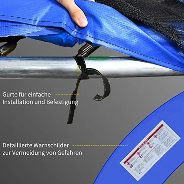 HOMCOM Trampolin Randabdeckung Ø366 cm, bunte PE-Polsterung für sichere Nutzung und Wetterschutz – Bild 5