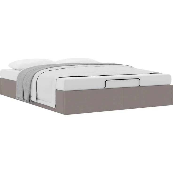 vidaXL Ottoman-Bett ohne Matratze Taupe 140x200 cm Stoff 3310886 – Bild 3