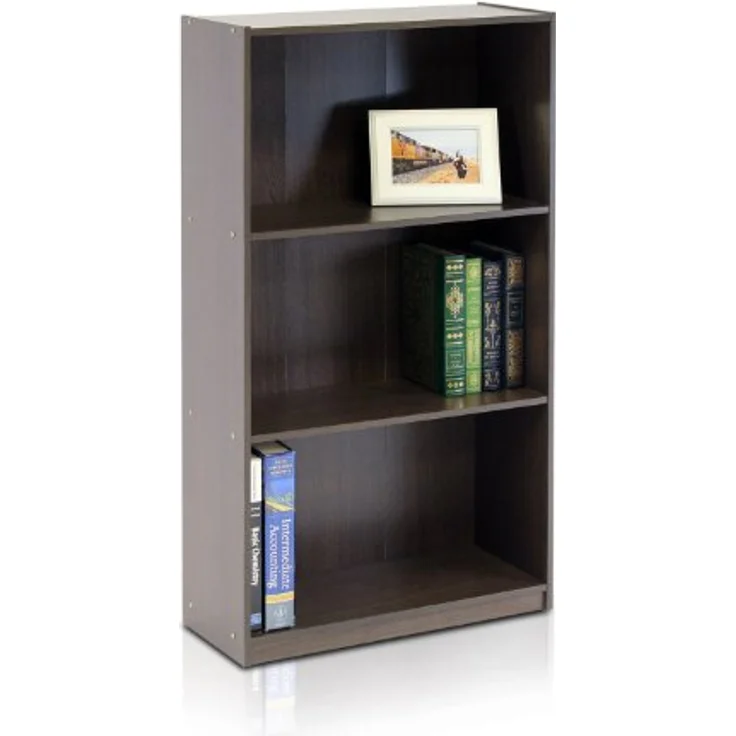 Furinno Basic Bücherregal mit 3 Fächern, Aufbewahrungsregal, holz, Dunkelbraun, 23. 49x23. 49x100. 33 cm – Bild 5