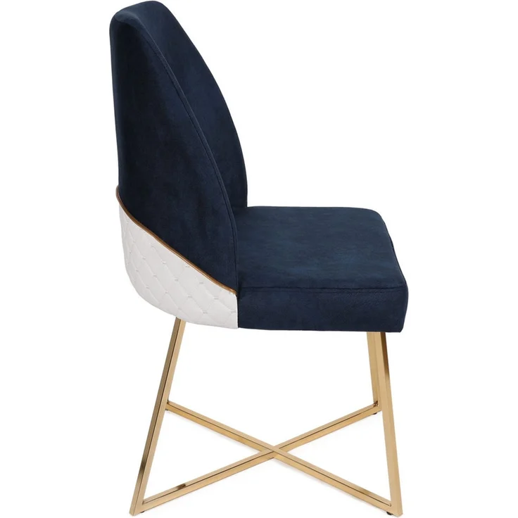 Skye Decor 'Madrid 908 V4' Stuhlset (4-teilig), Gold / Dunkelblau, 50 x 90 x 49 cm – Bild 5