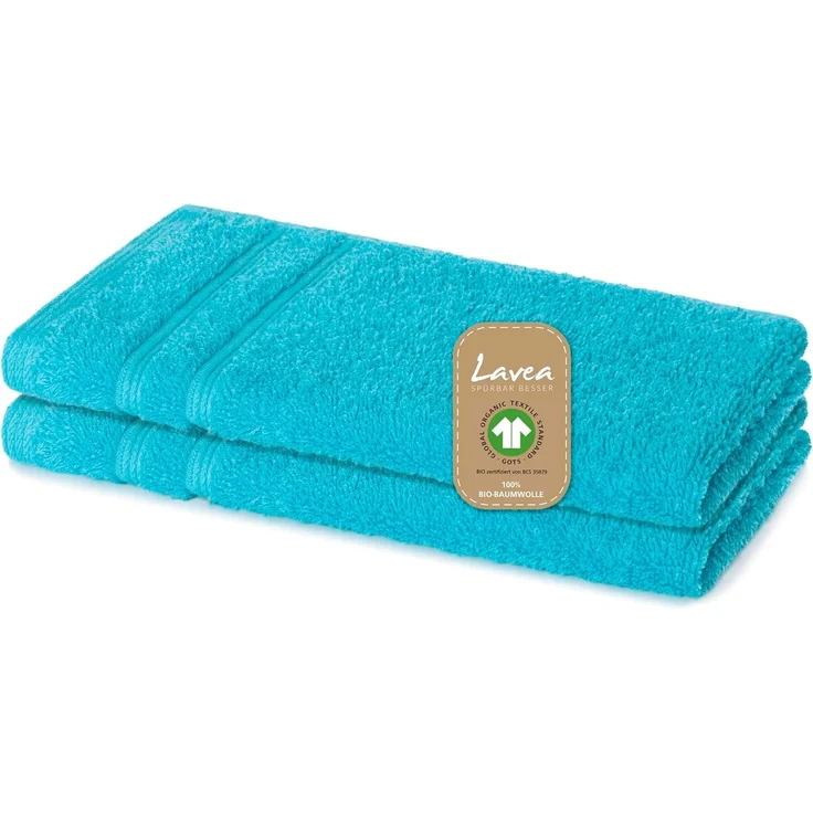 Lavea Gästehandtuch Bali, 30x50cm aus 100% Bio-Baumwolle, einzigartig weiche Gästetücher mit Aufhänger (Set, 2-St), hochwertiges und nachhaltiges Premium Gästetuch – saugstarke Faser – Bild 1