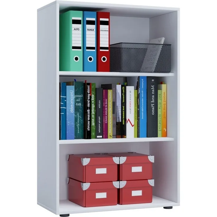 VCM Büroregal & Bücherregal Lona 913918 Weiß B. 70 x H. 111 x T. 37 cm