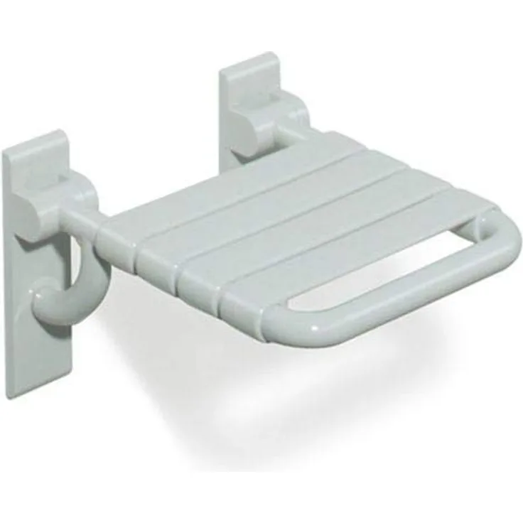 HEWI Klappsitz Serie 801, Badhocker/Duschsitz, weiß, 378x414 mm, max. Belastbarkeit 150 kg, Sitzelement 55 mm - 801.51.200 99