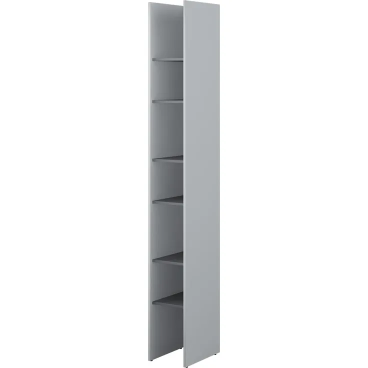 MEBLINI Schrank für Schrankbett Bed Concept - Hochschrank mit Regalen - BC-24 - Grau/Graphit