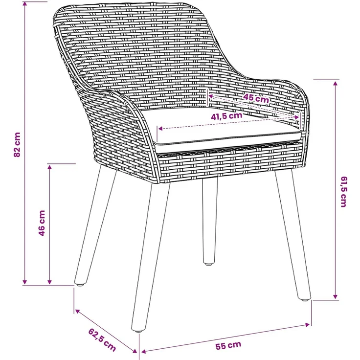 vidaXL Garten Essgruppe 9 stk. Hellgrau Poly-Rattan 3261718 – Bild 12