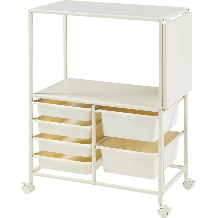 Rollwagen Sørfold mit Kästen 100x37x85cm Weiß [en. casa] – Bild 5