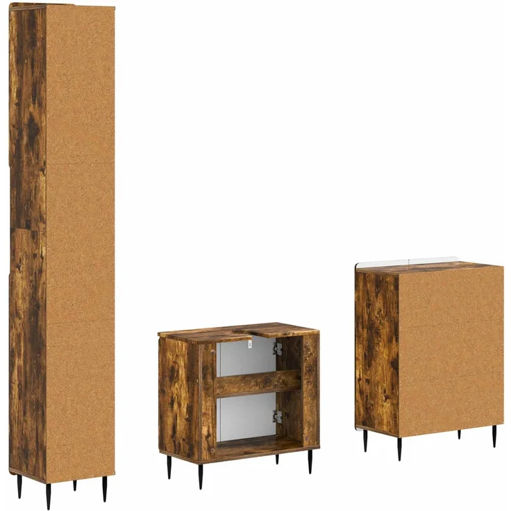 vidaXL 3-teiliges Badezimmer-Schranksystem ZWOLLE Raucheiche 3417437 – Bild 6