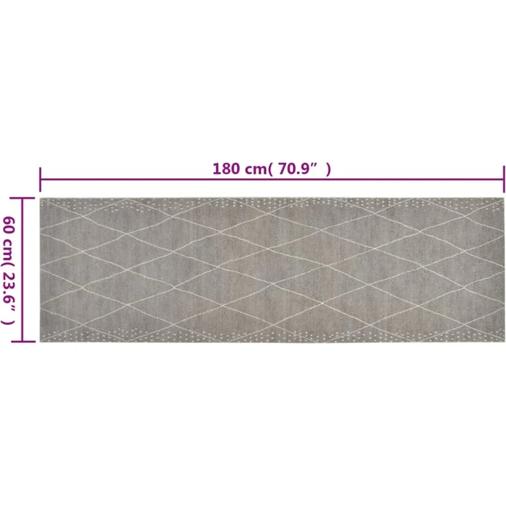 vidaXL Küchenteppich Waschbar Raute 60x180 cm Samt 136565 – Bild 4