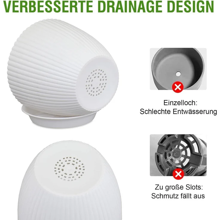 Homeuouz 8er Set Blumentopf mit Untersetzer 19/17.5/16.5/16/14/13/11.5/10cm – Bild 4