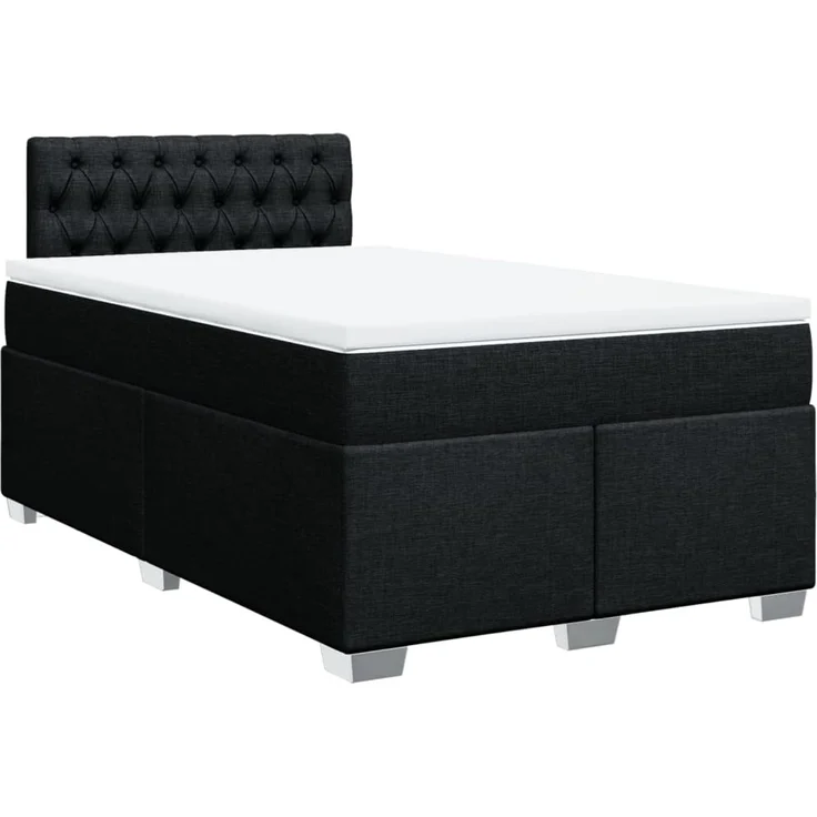 vidaXL Boxspringbett mit Matratze Schwarz 120x200 cm Stoff 3285864 – Bild 2