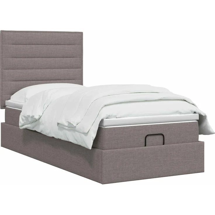 vidaXL Ottoman Bett mit Matratze mit Kopfteil Taupe 80 x 200 cm Stoff 3457366 – Bild 3