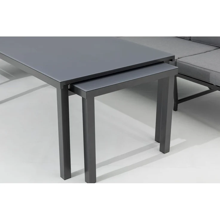 Gardissimo 'LARINO' Ecklounge mit verstellbarer Liegefläche und ausziehbarem Gartentisch, Aluminium anthrazit – Bild 8