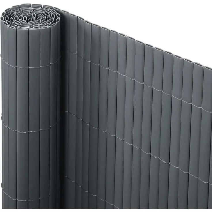 Coradoma PVC Sichtschutzmatte Anthrazit 180x300cm Sichtschutz für Balkon Garten Terrasse, Blickdichter Lärmschutz, Windschutz, inkl. Kabelbinder